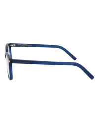 Saint Laurent Saint Laurent Mens Square/Rectangle Blue Blue Transparent Fashion Designer Eyewear
