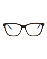 Saint Laurent Saint Laurent Womens Square/Rectangle Havana Silver Transparent Fashion Designer Eyewear
