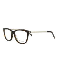Saint Laurent Saint Laurent Womens Square/Rectangle Havana Silver Transparent Fashion Designer Eyewear