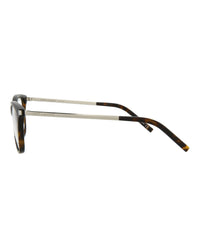 Saint Laurent Saint Laurent Womens Square/Rectangle Havana Silver Transparent Fashion Designer Eyewear