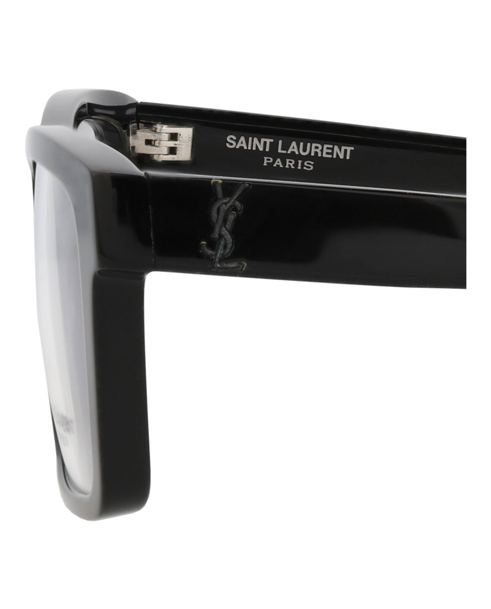 Saint Laurent Saint Laurent Unisex Square/Rectangle Black Black Transparent Fashion Designer Eyewear