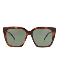 Saint Laurent Womens Cat Eye Havana Gold Green Fashion Designer Eyewear