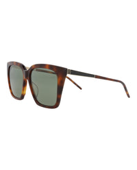 Saint Laurent Womens Cat Eye Havana Gold Green Fashion Designer Eyewear