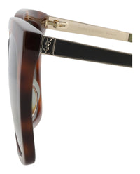 Saint Laurent Womens Cat Eye Havana Gold Green Fashion Designer Eyewear