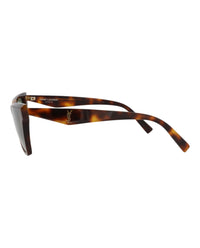 Saint Laurent Womens Cat Eye Havana Havana Green Fashion Designer Eyewear