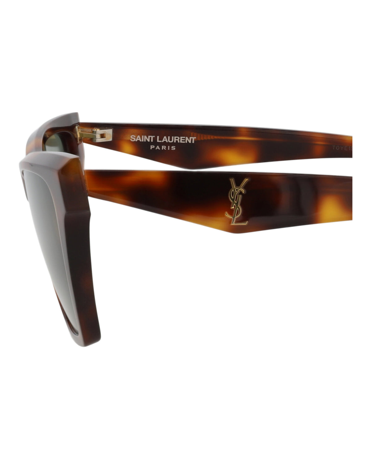 Saint Laurent Womens Cat Eye Havana Havana Green Fashion Designer Eyewear