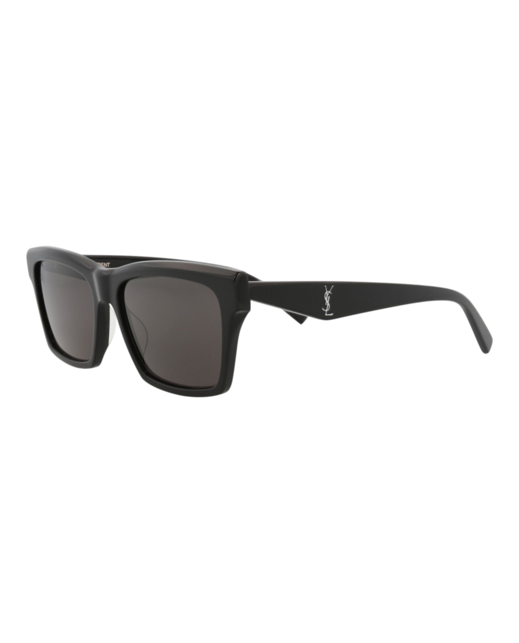 Saint Laurent Unisex Square/Rectangle Black Black Black Fashion Designer Eyewear