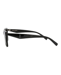 Saint Laurent Unisex Square/Rectangle Black Black Black Fashion Designer Eyewear