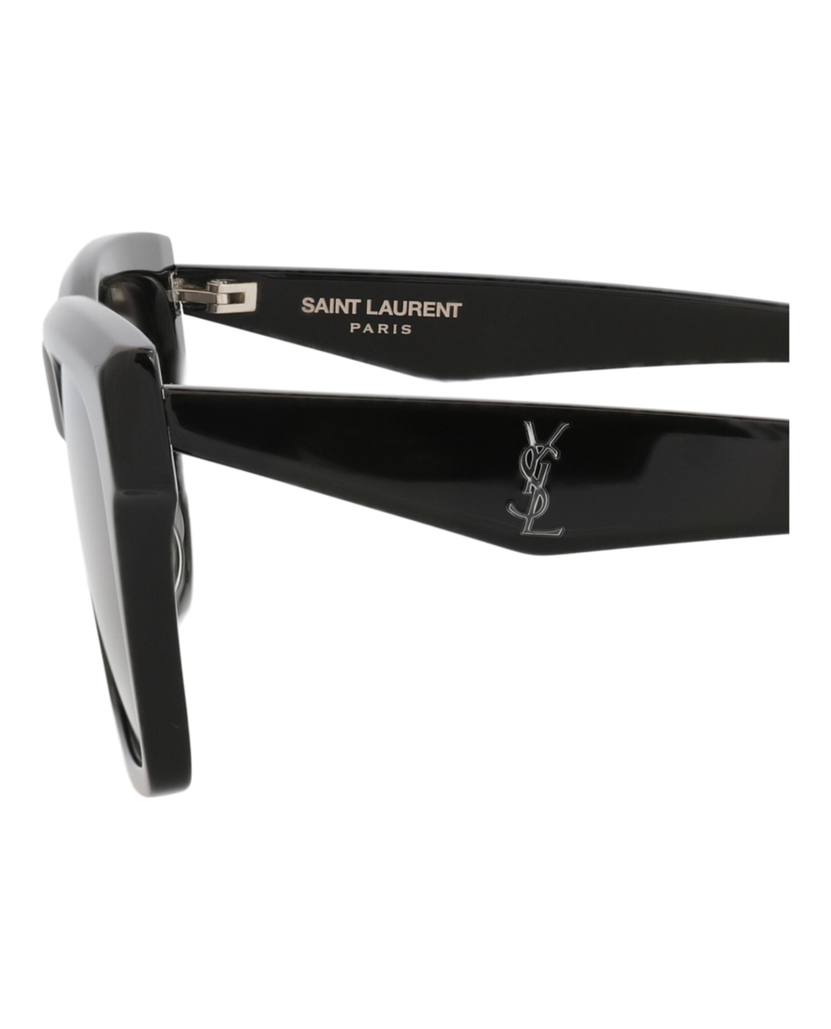 Saint Laurent Unisex Square/Rectangle Black Black Black Fashion Designer Eyewear