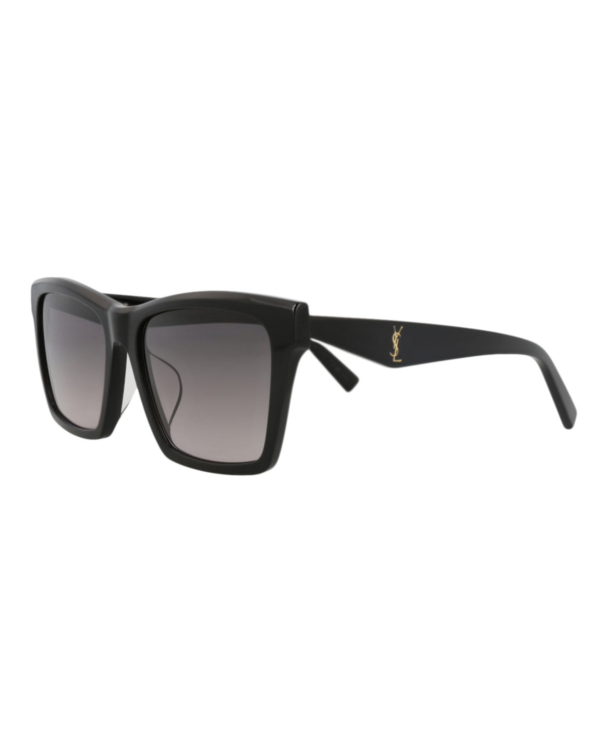Saint Laurent Unisex Square/Rectangle Black Black Grey Fashion Designer Eyewear