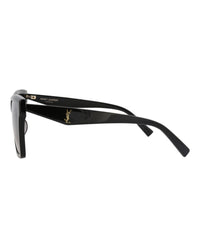 Saint Laurent Unisex Square/Rectangle Black Black Grey Fashion Designer Eyewear