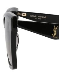 Saint Laurent Unisex Square/Rectangle Black Black Grey Fashion Designer Eyewear