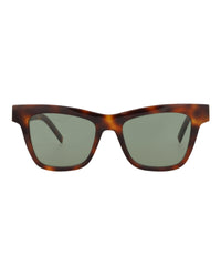 Saint Laurent Womens Cat Eye Havana Havana Green Fashion Designer Eyewear