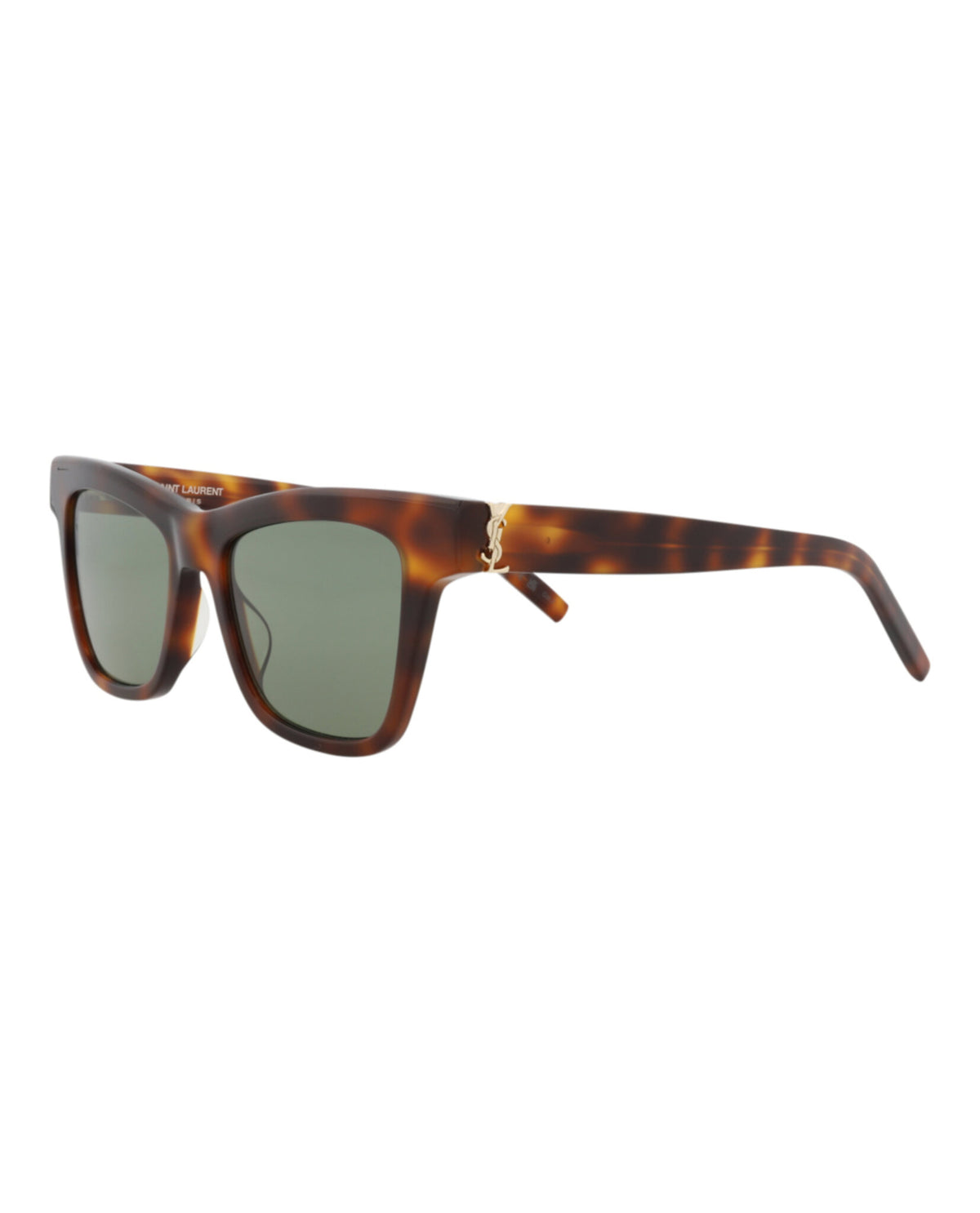 Saint Laurent Womens Cat Eye Havana Havana Green Fashion Designer Eyewear