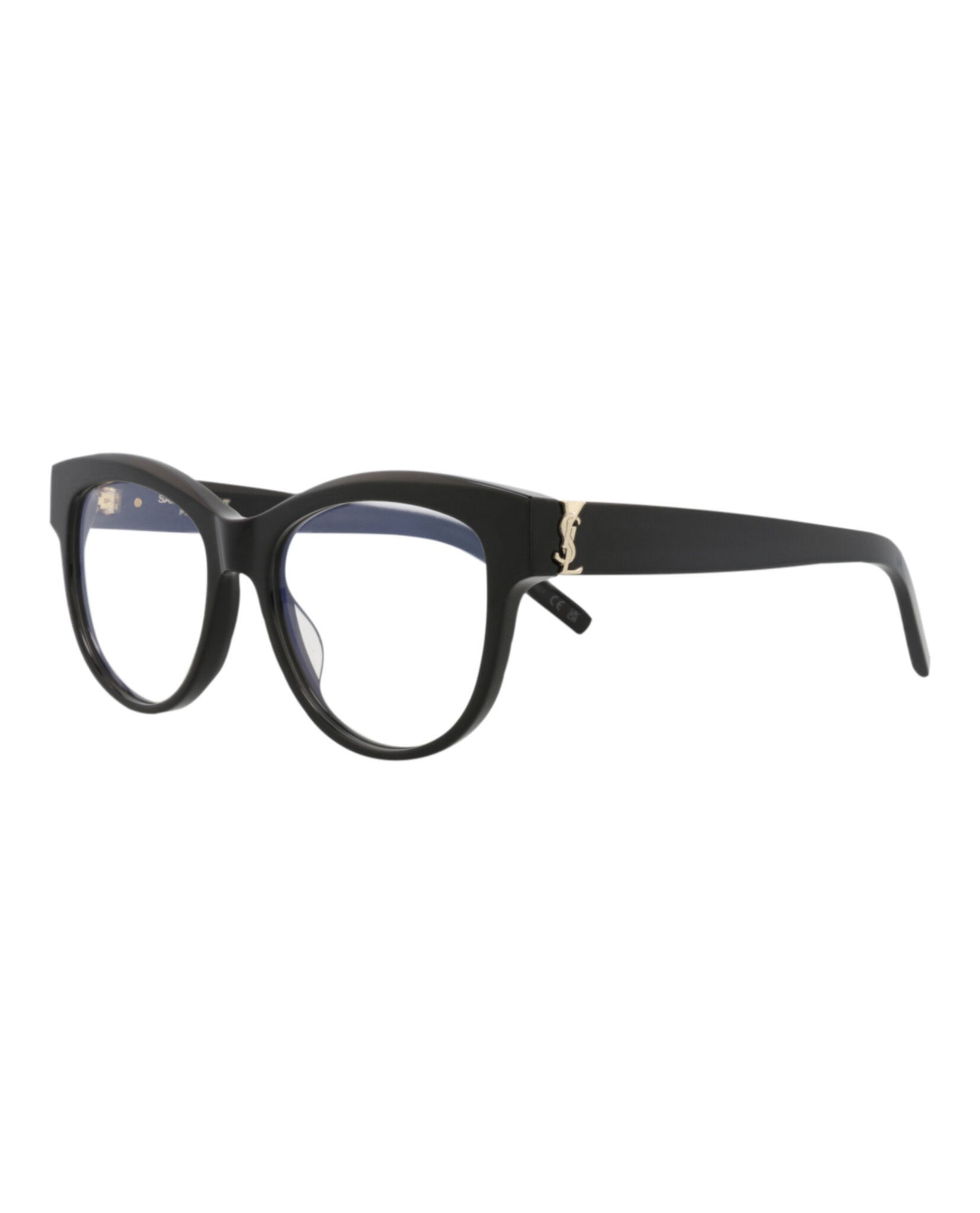 Saint Laurent Womens Cat Eye Black Black Transparent Fashion Designer Eyewear