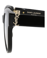 Saint Laurent Womens Cat Eye Black Black Transparent Fashion Designer Eyewear