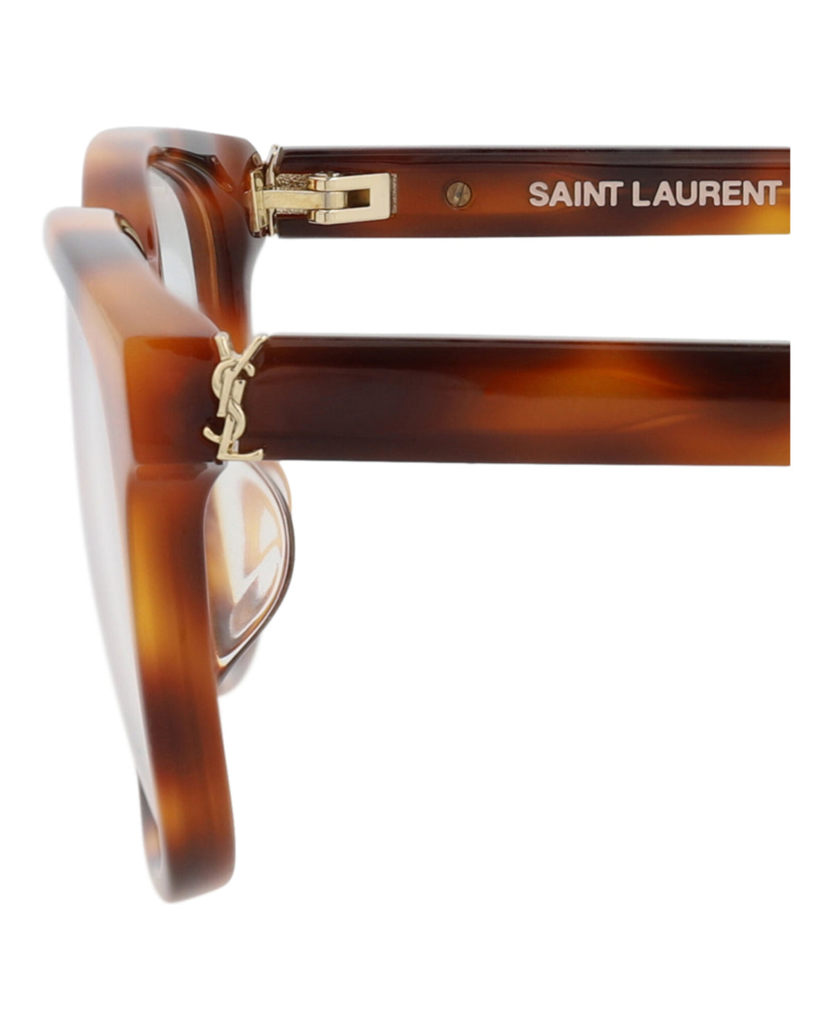 Saint Laurent Womens Square/Rectangle Havana Havana Transparent Fashion Designer Eyewear