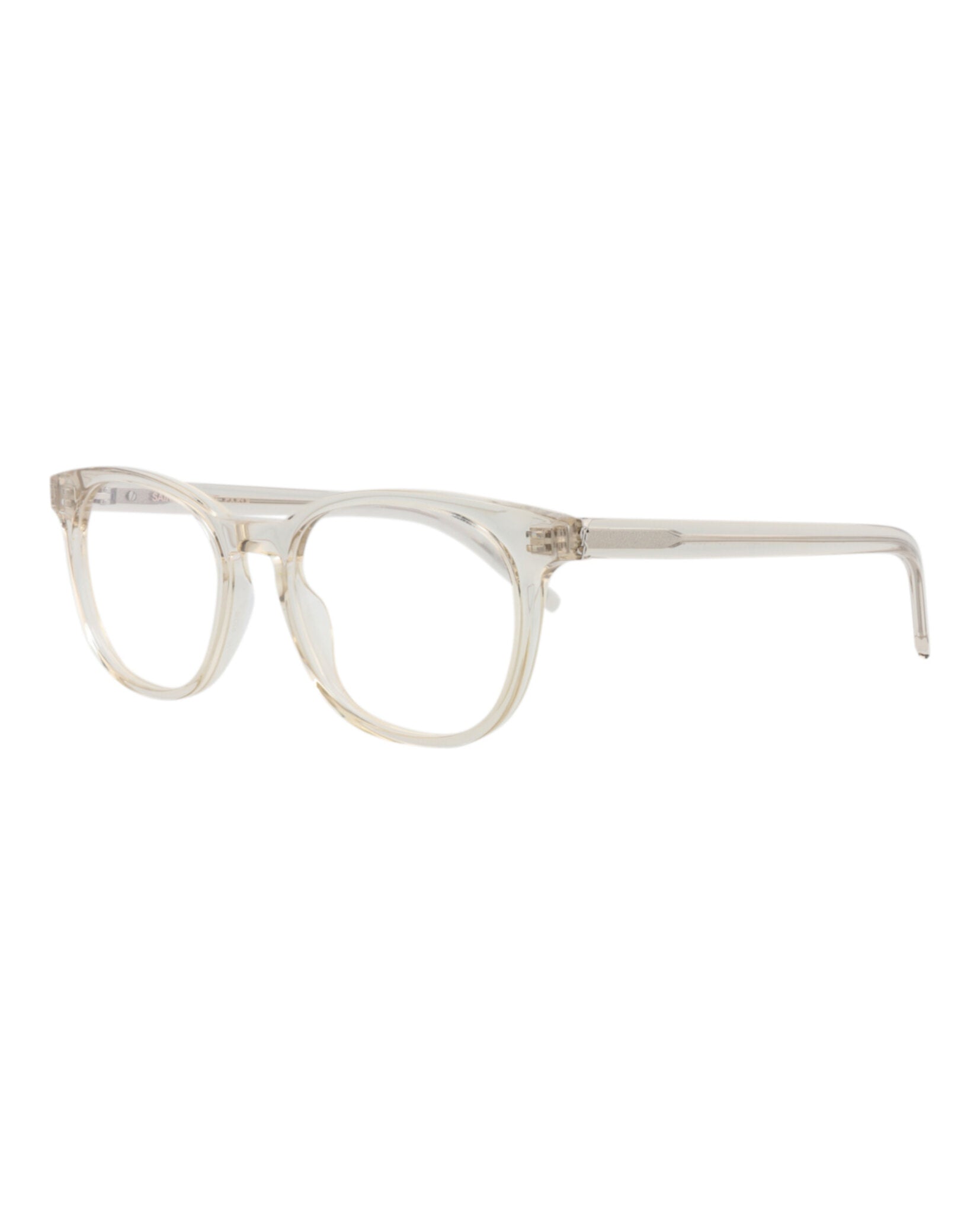 Saint Laurent Saint Laurent Womens Round/Oval Beige Beige Transparent Fashion Designer Eyewear