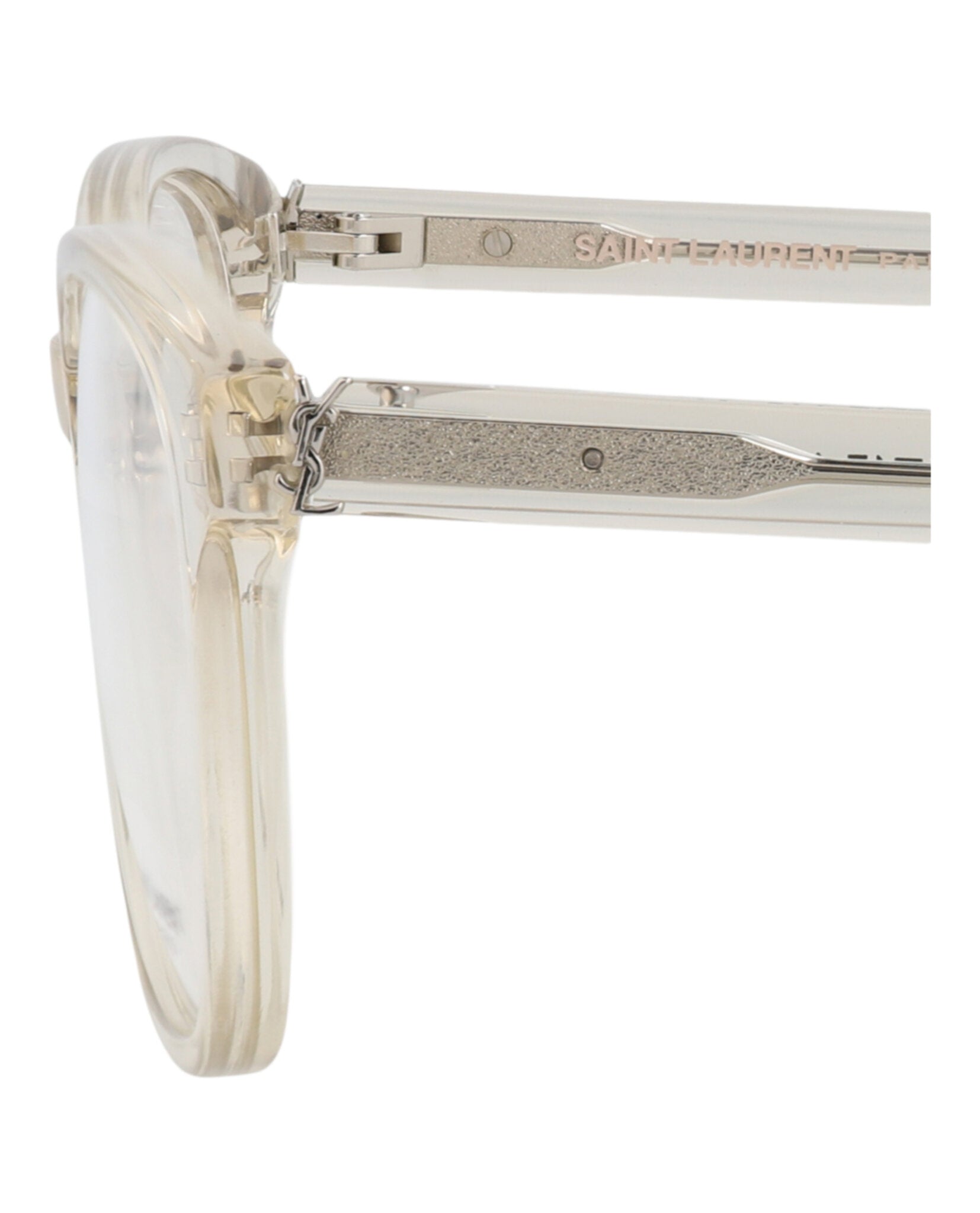 Saint Laurent Saint Laurent Womens Cat Eye Beige Beige Transparent Fashion Designer Eyewear