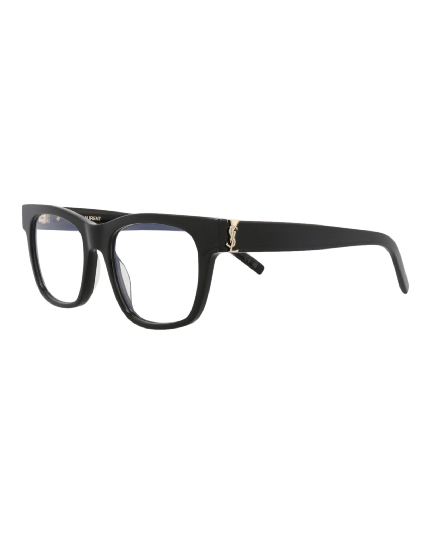 Saint Laurent Saint Laurent Womens Square/Rectangle Black Black Transparent Fashion Designer Eyewear