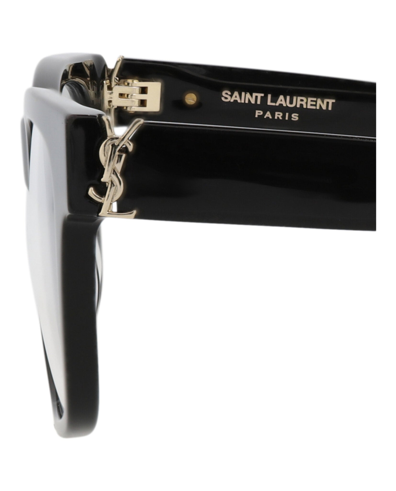 Saint Laurent Saint Laurent Womens Square/Rectangle Black Black Transparent Fashion Designer Eyewear