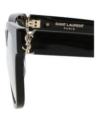 Saint Laurent Saint Laurent Womens Square/Rectangle Black Black Transparent Fashion Designer Eyewear
