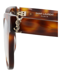 Saint Laurent Saint Laurent Womens Square/Rectangle Havana Havana Transparent Fashion Designer Eyewear