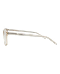 Saint Laurent Womens Round/Oval Beige Beige Transparent Fashion Designer Eyewear