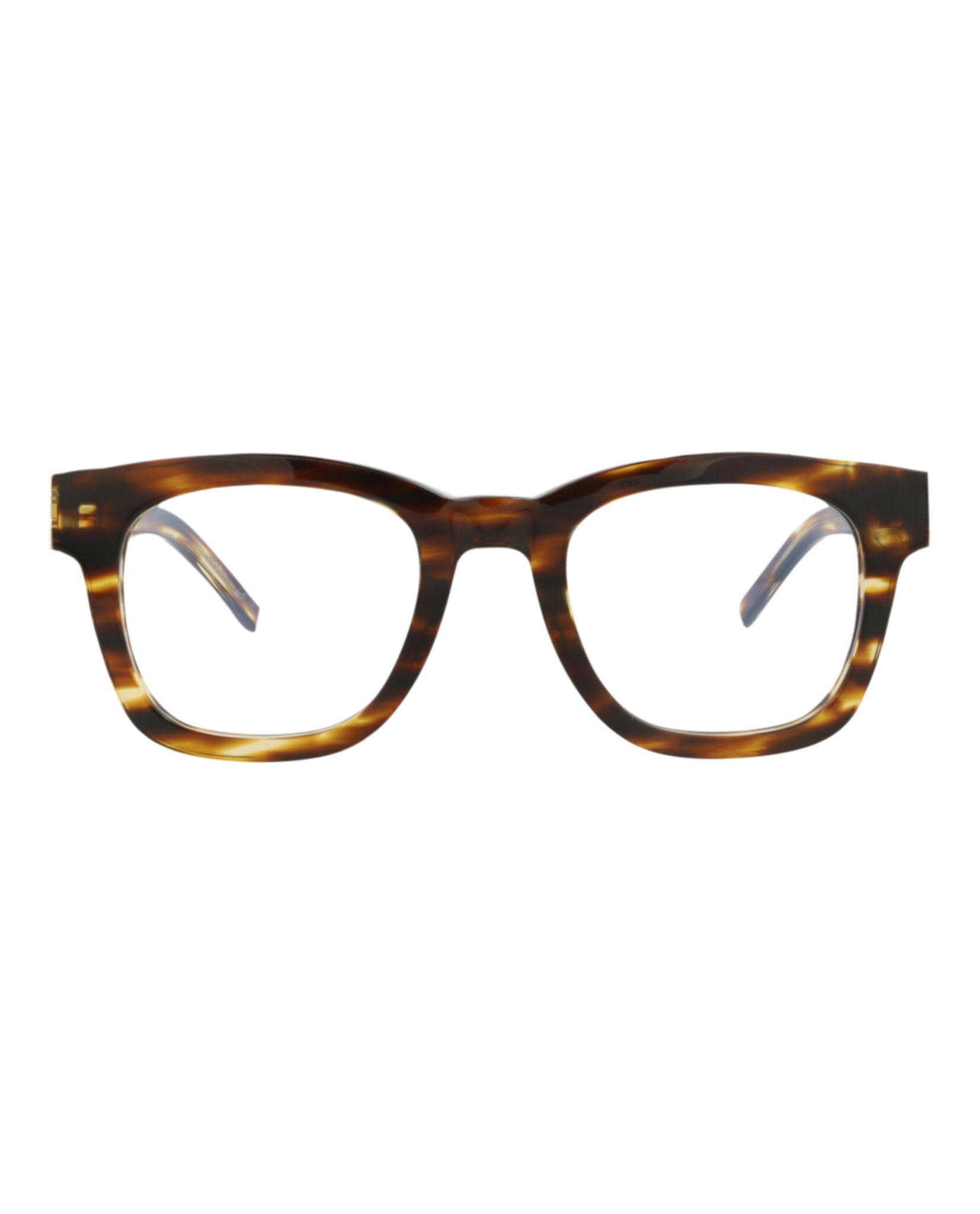 Saint Laurent Saint Laurent Unisex Square/Rectangle Havana Havana Transparent Fashion Designer Eyewear