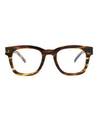 Saint Laurent Saint Laurent Unisex Square/Rectangle Havana Havana Transparent Fashion Designer Eyewear