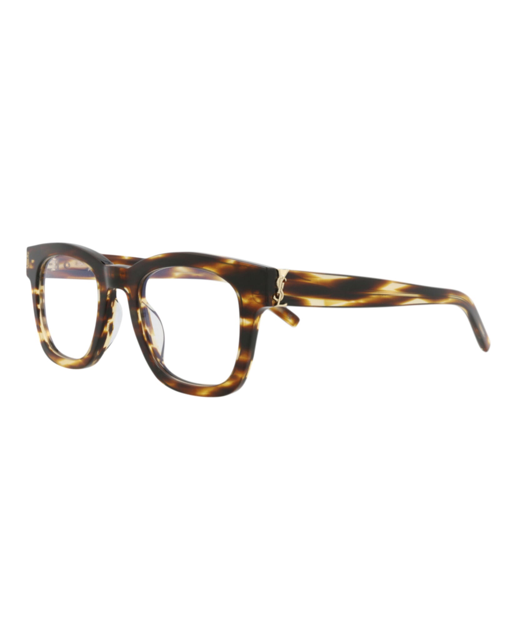 Saint Laurent Saint Laurent Unisex Square/Rectangle Havana Havana Transparent Fashion Designer Eyewear