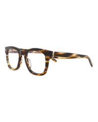 Saint Laurent Saint Laurent Unisex Square/Rectangle Havana Havana Transparent Fashion Designer Eyewear