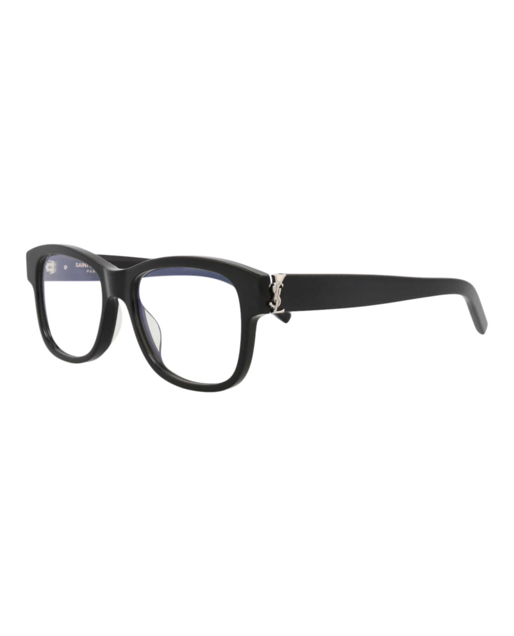 Saint Laurent Saint Laurent Womens Square/Rectangle Black Black Transparent Fashion Designer Eyewear