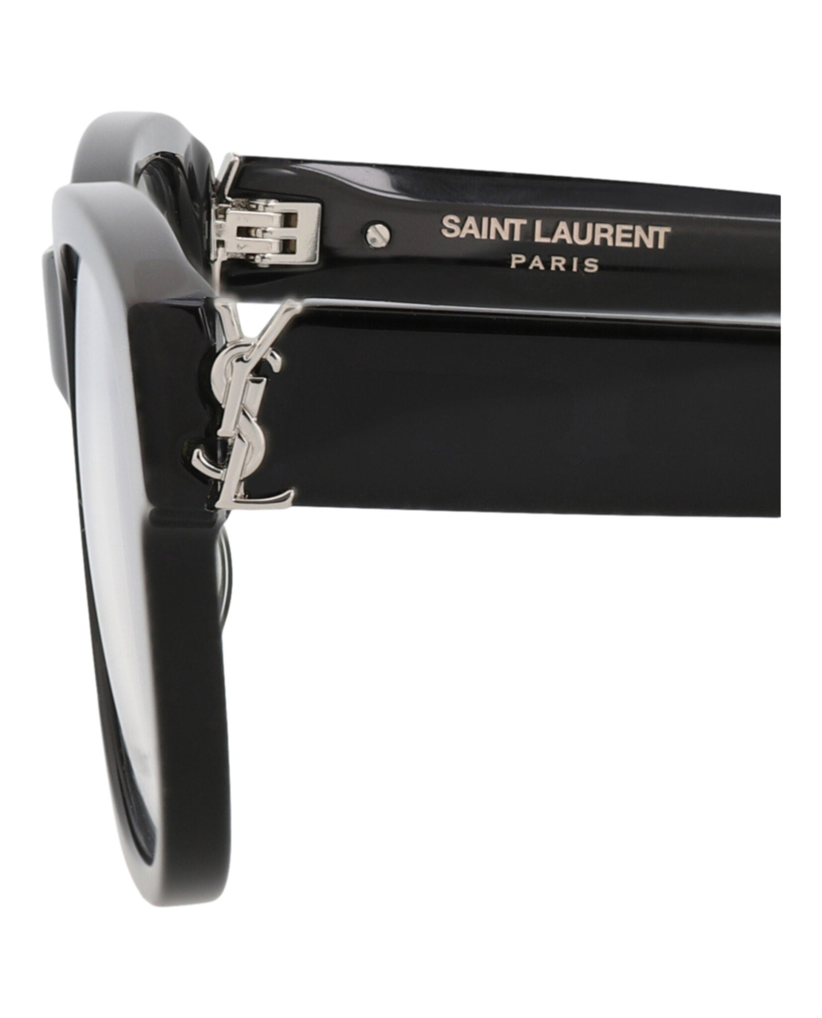 Saint Laurent Saint Laurent Womens Square/Rectangle Black Black Transparent Fashion Designer Eyewear