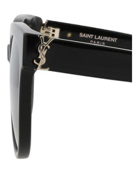 Saint Laurent Womens Cat Eye Black Black Grey Fashion Designer Eyewear
