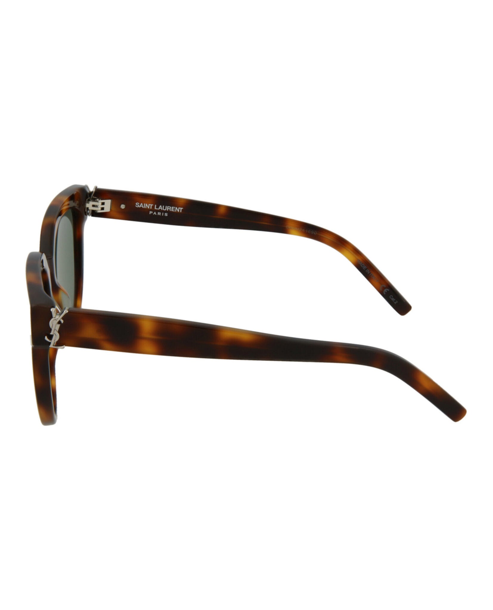 Saint Laurent Womens Cat Eye Havana Havana Green Fashion Designer Eyewear