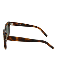 Saint Laurent Womens Cat Eye Havana Havana Green Fashion Designer Eyewear