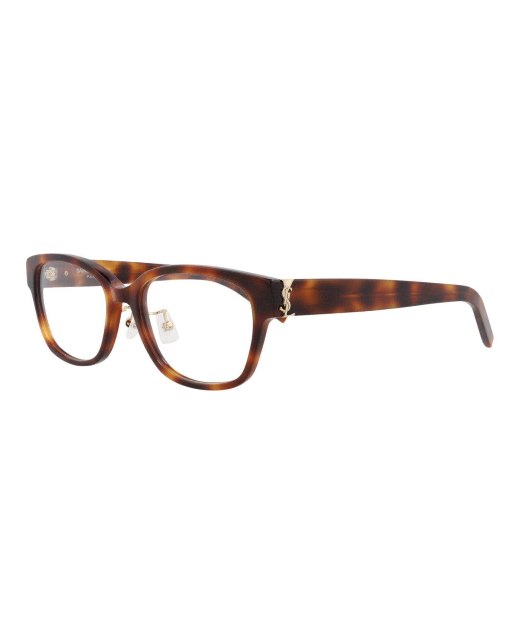 Saint Laurent Womens Square/Rectangle Havana Havana Transparent Fashion Designer Eyewear