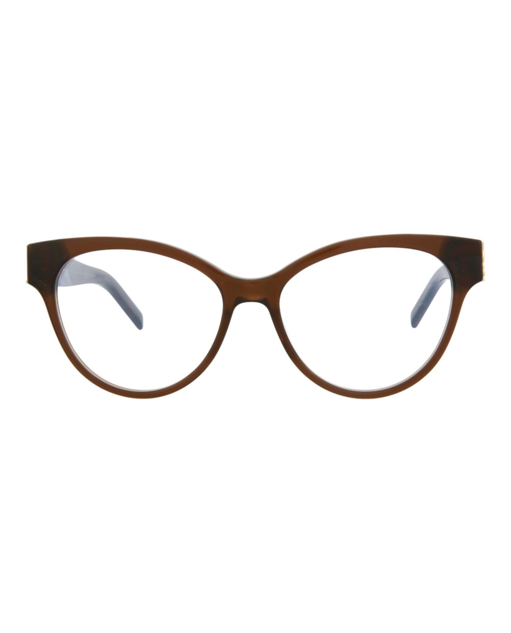 Saint Laurent Saint Laurent Womens Cat Eye Brown Brown Transparent Fashion Designer Eyewear
