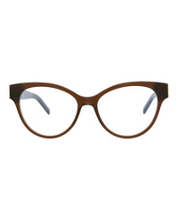 Saint Laurent Saint Laurent Womens Cat Eye Brown Brown Transparent Fashion Designer Eyewear