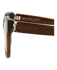 Saint Laurent Saint Laurent Womens Cat Eye Brown Brown Transparent Fashion Designer Eyewear