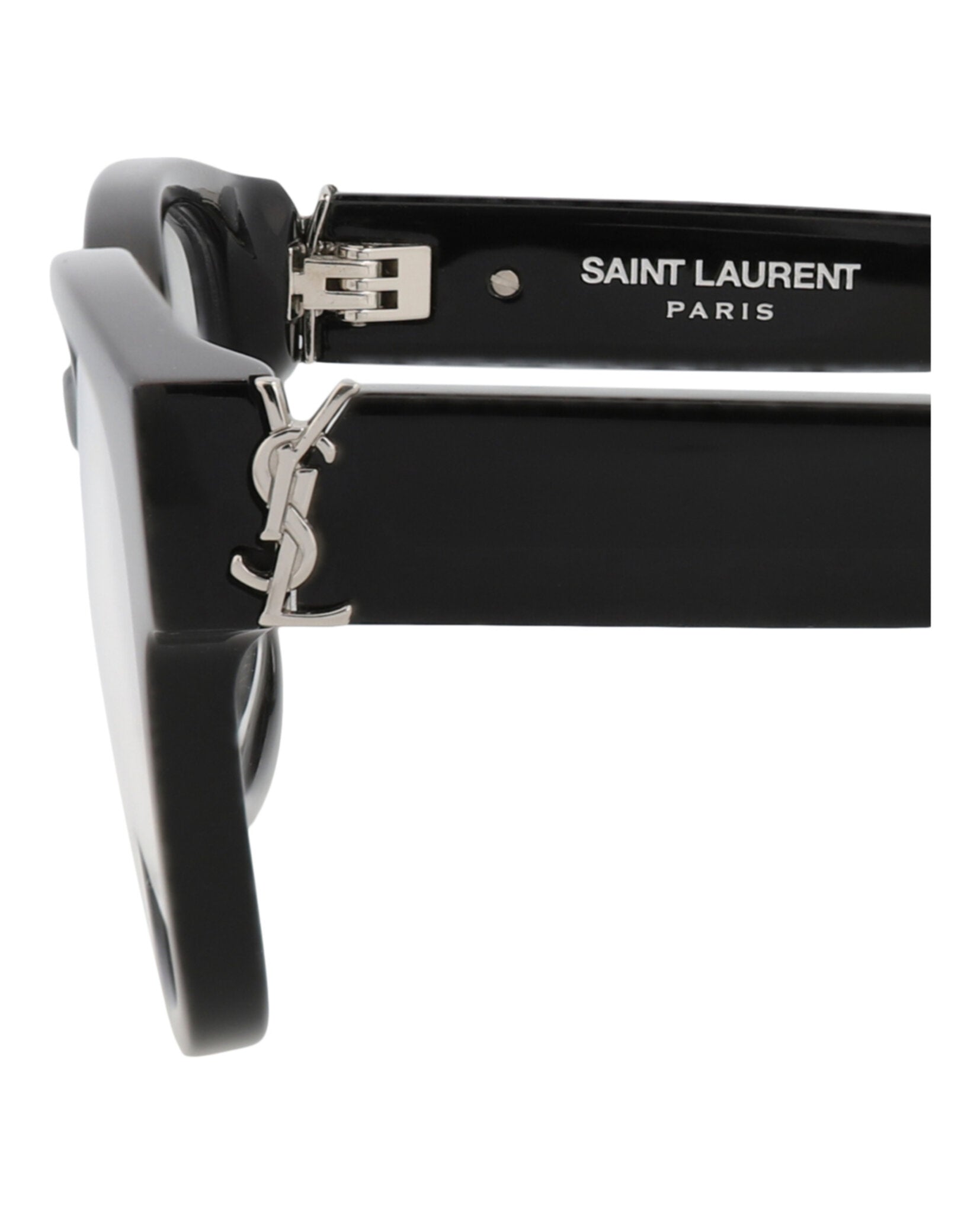 Saint Laurent Saint Laurent Womens Square/Rectangle Black Black Transparent Fashion Designer Eyewear