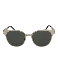 Saint Laurent Womens Round/Oval Silver Silver Grey Fashion Designer Eyewear