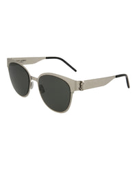 Saint Laurent Womens Round/Oval Silver Silver Grey Fashion Designer Eyewear