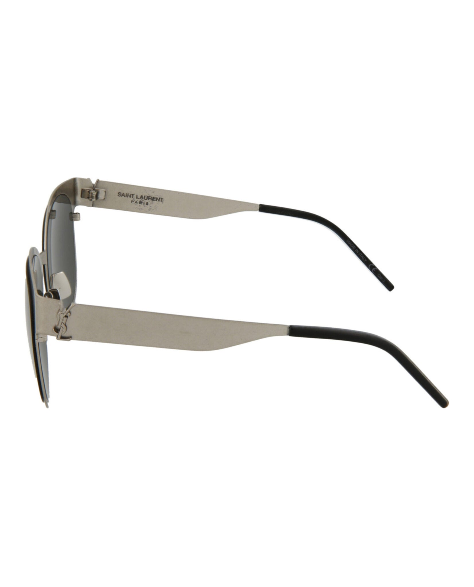 Saint Laurent Womens Round/Oval Silver Silver Grey Fashion Designer Eyewear