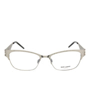 Saint Laurent Mens Square/Rectangle Silver Silver Transparent Fashion Designer Eyewear