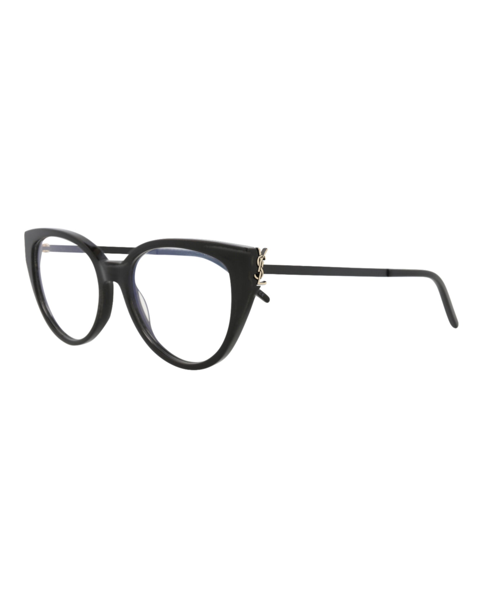 Saint Laurent Saint Laurent Womens Cat Eye Black Black Transparent Fashion Designer Eyewear