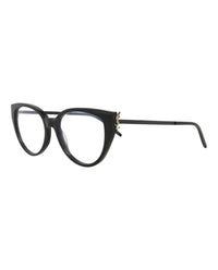Saint Laurent Saint Laurent Womens Cat Eye Black Black Transparent Fashion Designer Eyewear