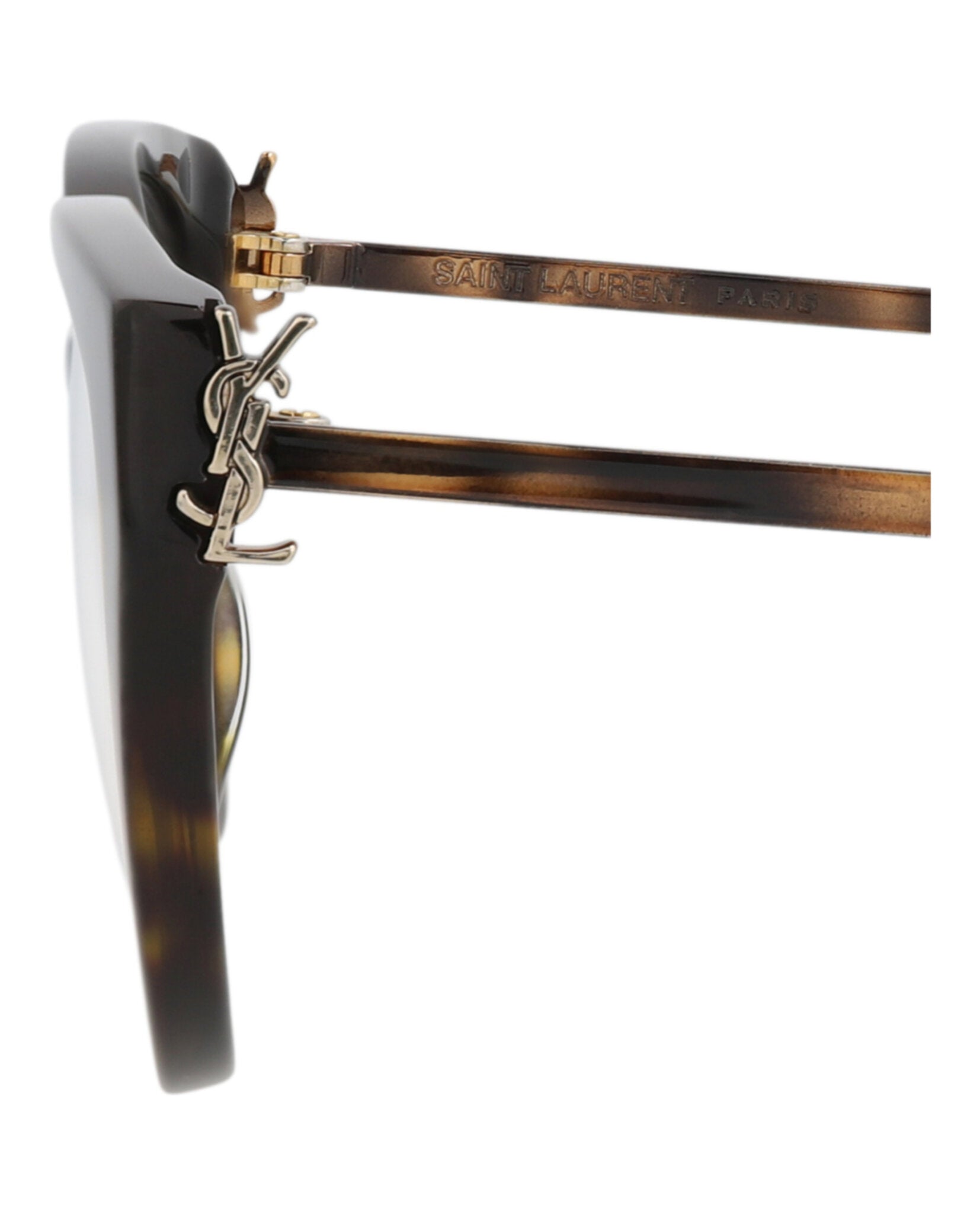 Saint Laurent Saint Laurent Womens Cat Eye Havana Gold Transparent Fashion Designer Eyewear