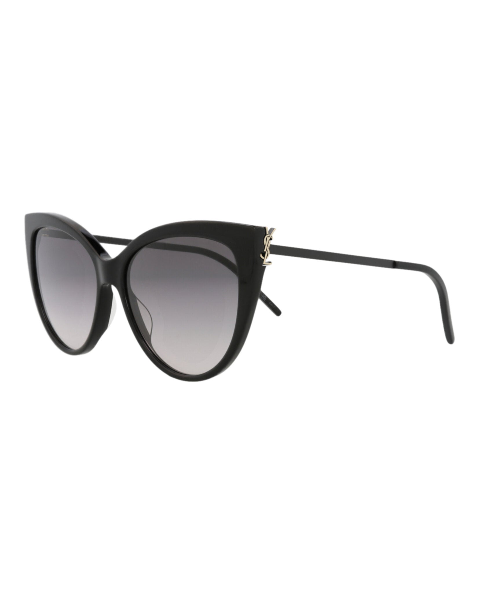 Saint Laurent Saint Laurent Womens Cat Eye Black Black Smoke Fashion Designer Eyewear